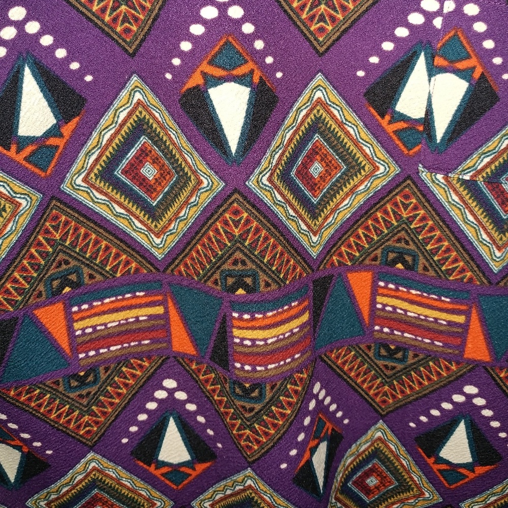 Geometric Earthtones pattern hi-low Carly dress